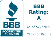 Bbb Accredited Business Logo With A Blue Torch Symbol And Text Indicating That Gibson Is Accredited By The Better Business Bureau.